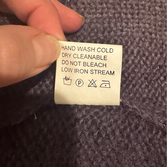 Vintage euro Charcoal Pom Pom tie knit Cardigan Sweater - fits like small - Picture 8 of 12